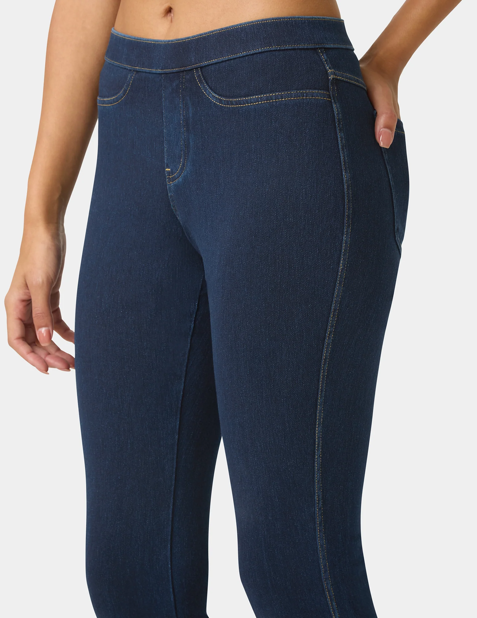 Classic Indigo Denim Leggings - Image 4
