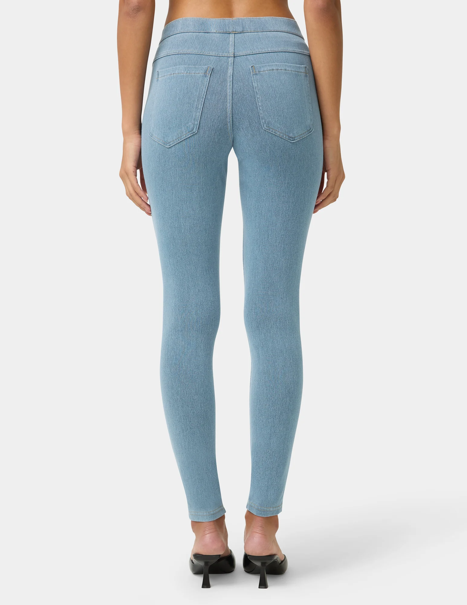 Classic Indigo Denim Leggings - Image 3