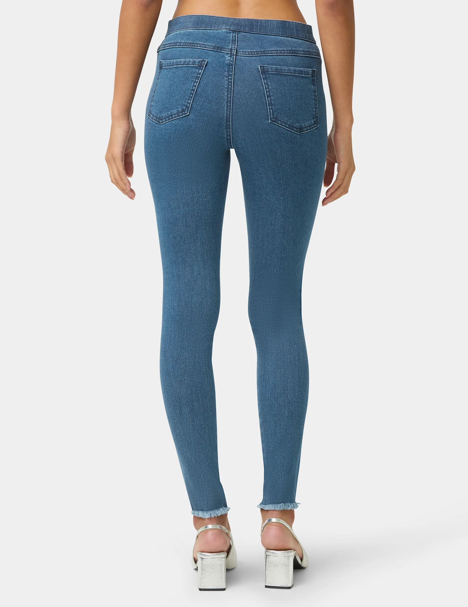 Frayed Edge Denim Leggings - Image 3