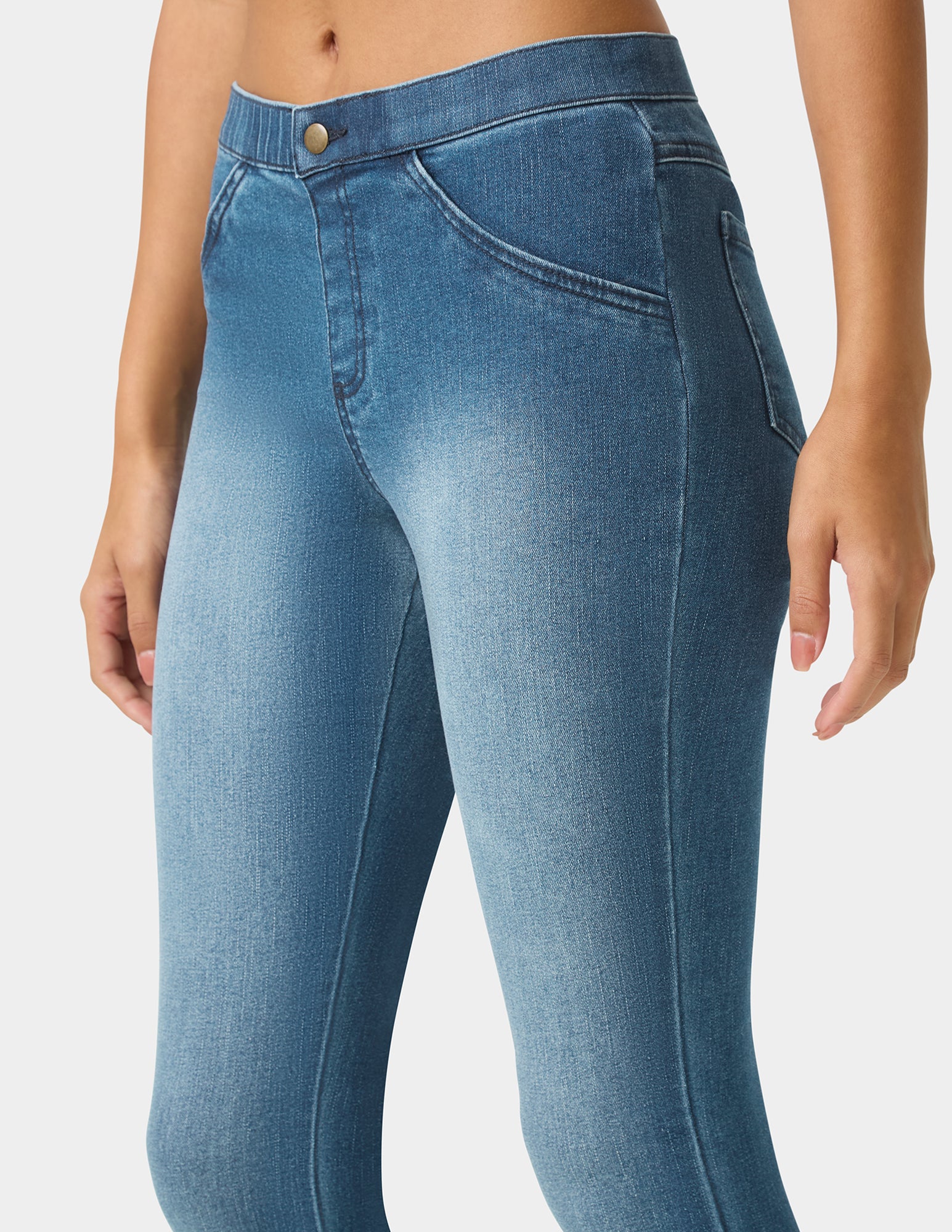 Frayed Edge Denim Leggings - Image 4
