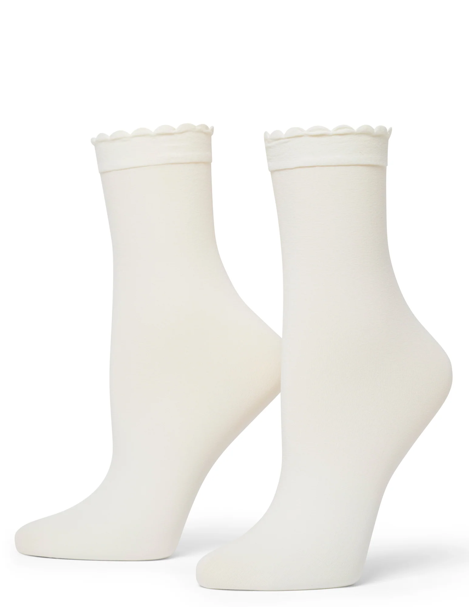 Opaque Scallop Edge Ankle Sock - Image 5